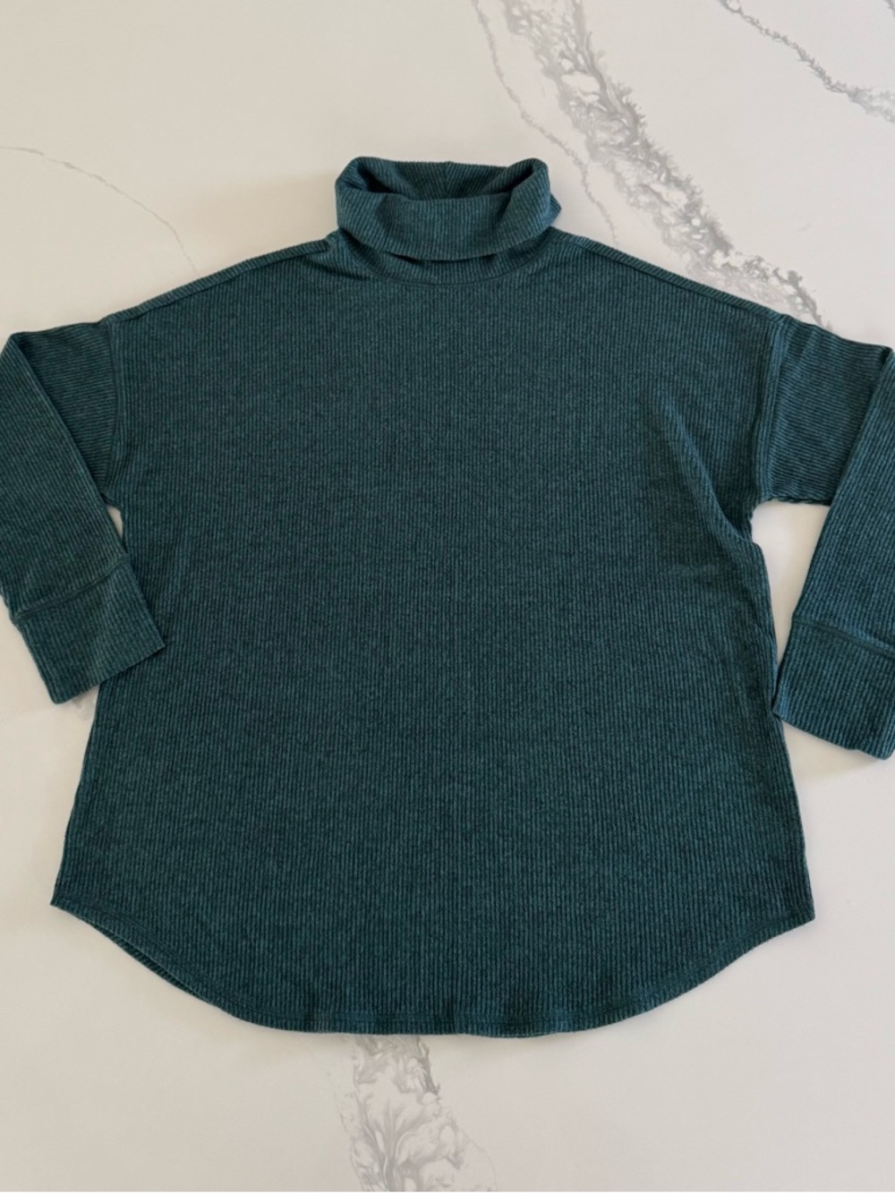 American Eagle Teal Ribbed Lightweight Turtleneck Sweater Size L NEW